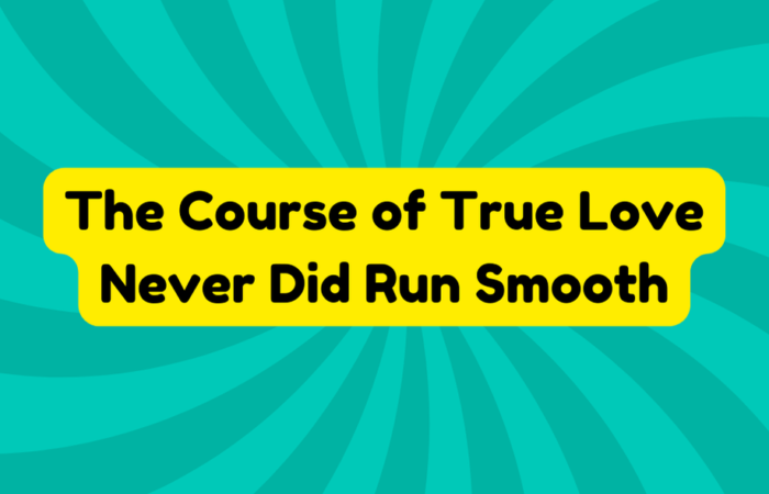 The Course of True Love Never Did Run Smooth