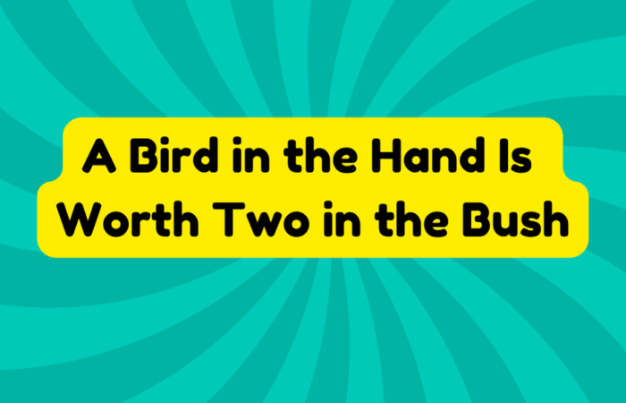 A Bird in the Hand Is Worth Two in the Bush