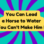 You Can Lead a Horse to Water but You Can't Make Him Drink