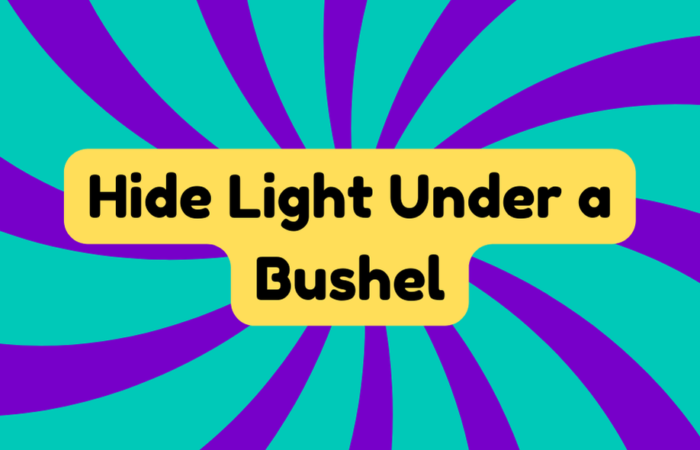 Hide Light Under a Bushel