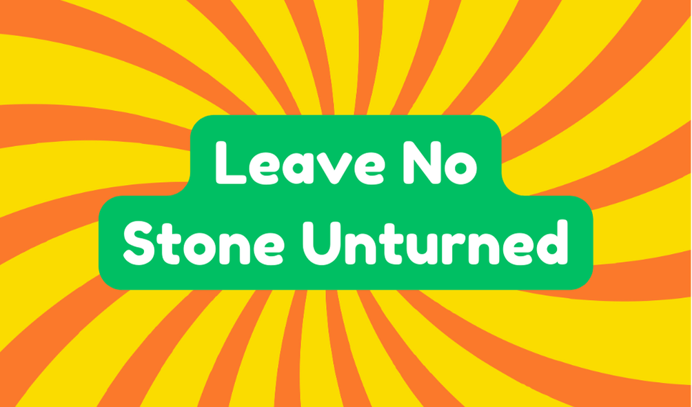 Leave No Stone Unturned